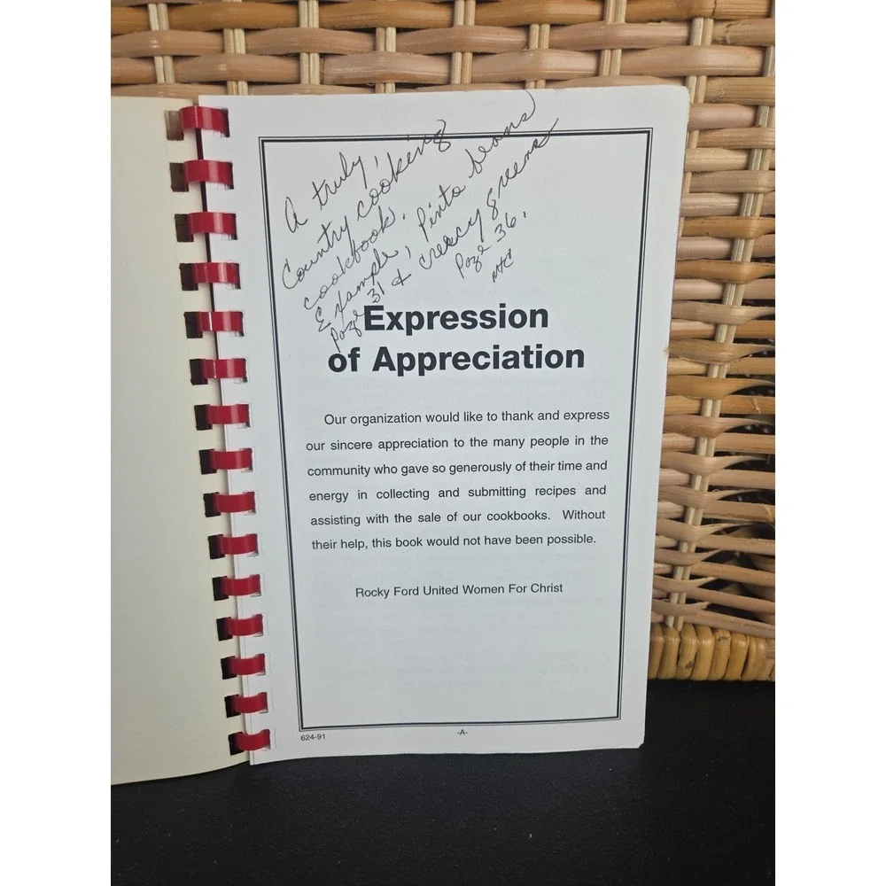 Rocky‎ Ford United Church Of Christ Cookbook Cana, Virginia 1991 Sonker